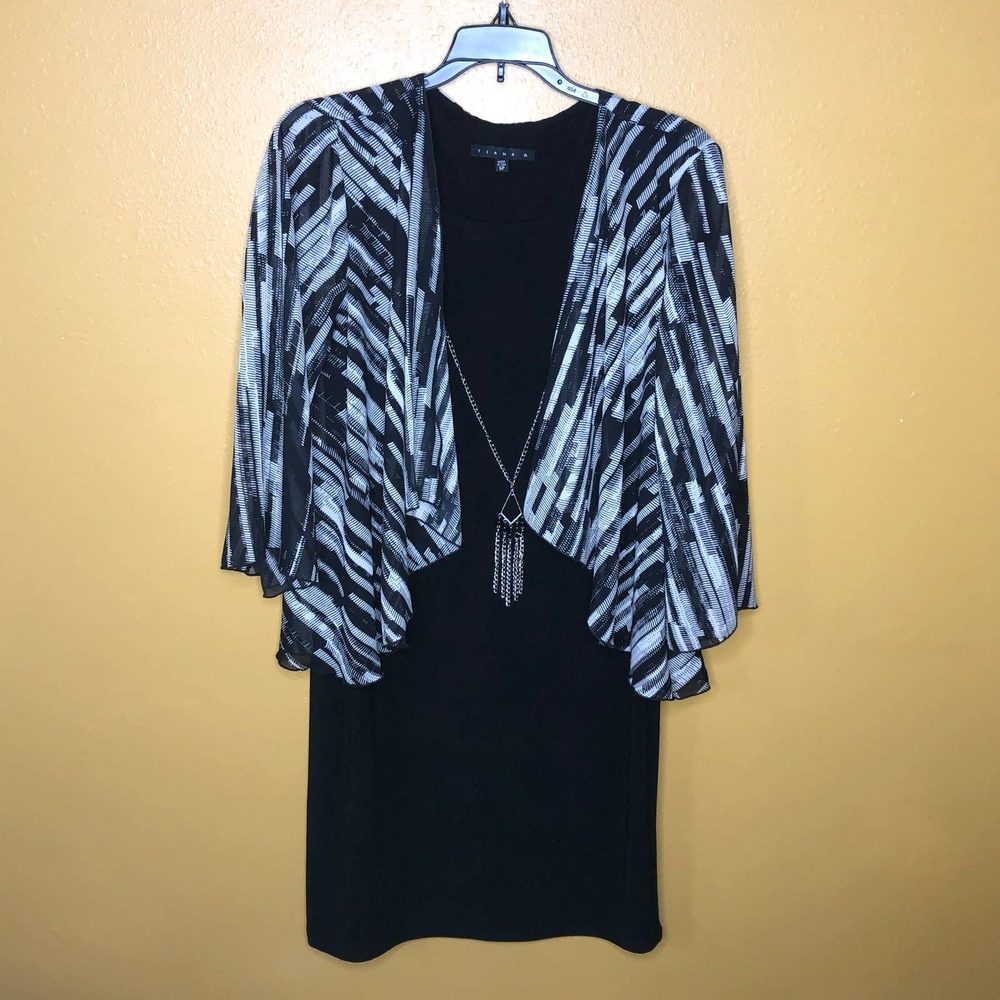 Tiana B Petite Black Dress With Necklace, 6P